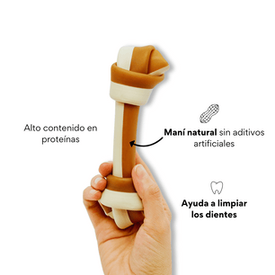 Snack  Jueso Grande de Mantequilla de Maní y Batata Kanu Pet Hueso para Perro L X 2 Uds
