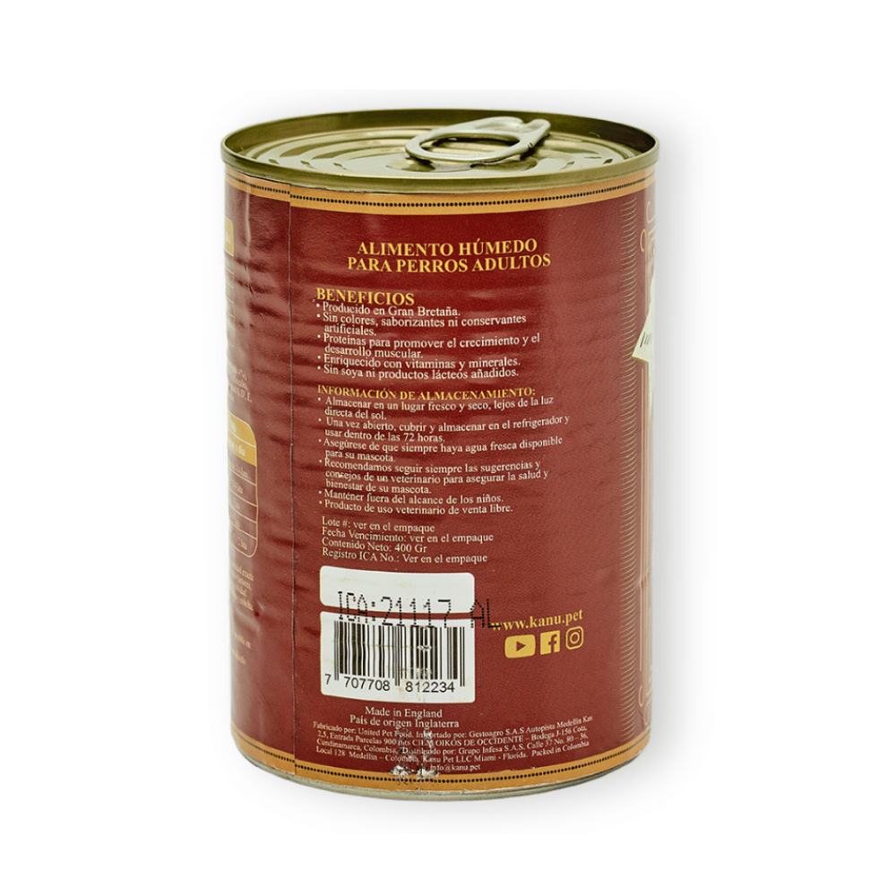 Alimento Húmedo Goulash Pollo y Salmón Kanu Pet  para perro adulto  x 400 g