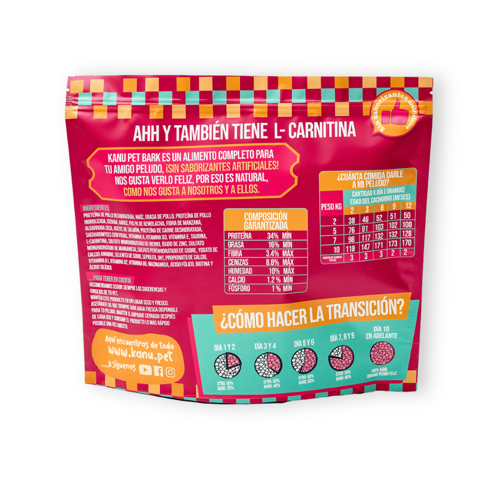 Alimento Seco Kanu Pet Bark Small Bites para Cachorros de Razas Pequeñas Pollo
