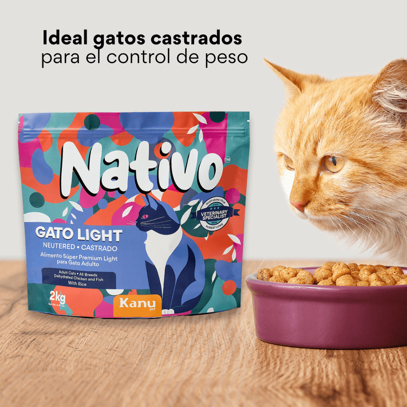Alimento para gato castrado Nativo Light Kanu Pet x 2 Kg