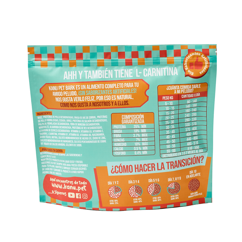 Alimento seco Kanu Pet Bark Senior para perro adulto mayor sabor a Pollo y Salmón