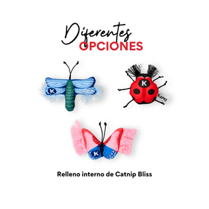 Juguete de Peluche Mariposa Azul Verde para gato Kanu Pet