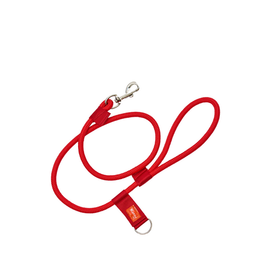 Correa Cuerda Redonda Kanu Pet con Argolla para Dispensador de Bolsas  para Perro Roja
