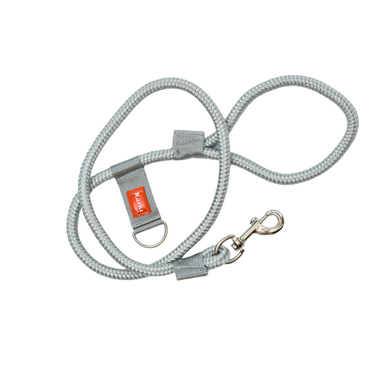 Correa Cuerda Redonda Kanu Pet con Argolla para Dispensador de Bolsas  para Perro  Plateada