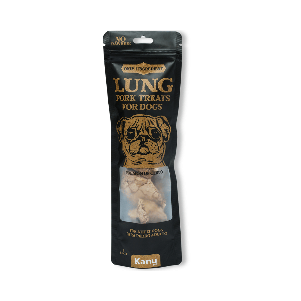 Snack Pulmón de Cerdo Deshidratado  Kanu Pet para Perros, Un Solo ingrediente 100% natural