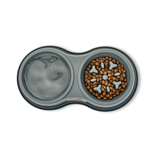 Comedero Circular Antirreflujo  Doble Kanu Pet Verde para Perro y Gato