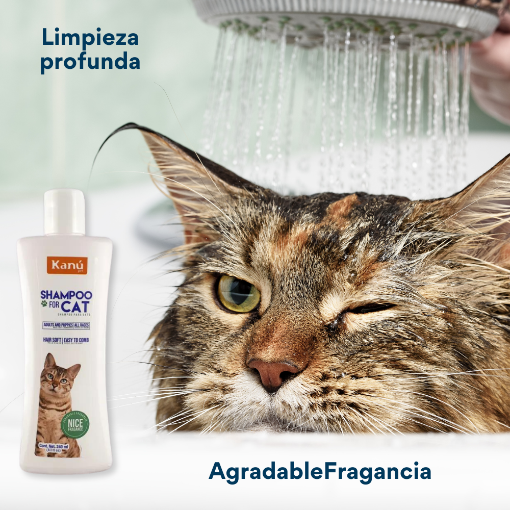 Shampoo con agradeble Fragancia Kanu para Gato 240 ML