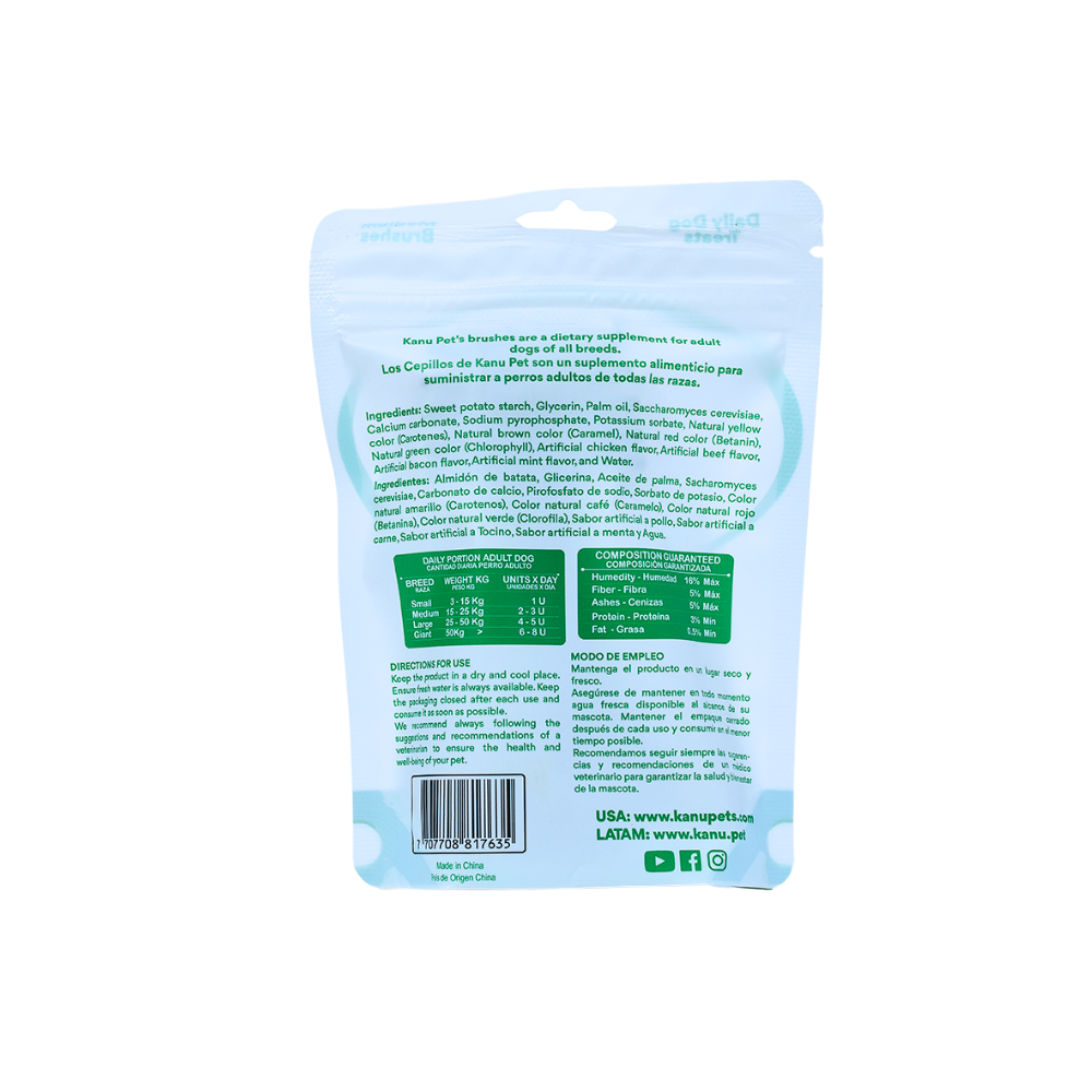 Snack Cepillo Dental Medium Kanu Pet Dental Fresh Para Perros Sabor a Menta