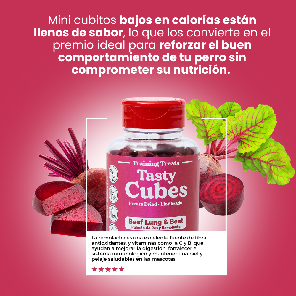 Kanu Pet Tasty Cubes de Remolacha Liofilizada para Perros, 20 g - Ideales para Entrenar, Bajas en Calorías y Llenas de Sabor