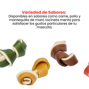 Snack Mini Huesos con Sabores surtidos Kanu Pet Mini Bones Pet para Perros x 12 Unds