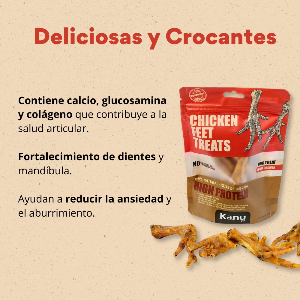 Snack Patas de Gallina Kanu Pet para Perro 100% naturales y nutritivas