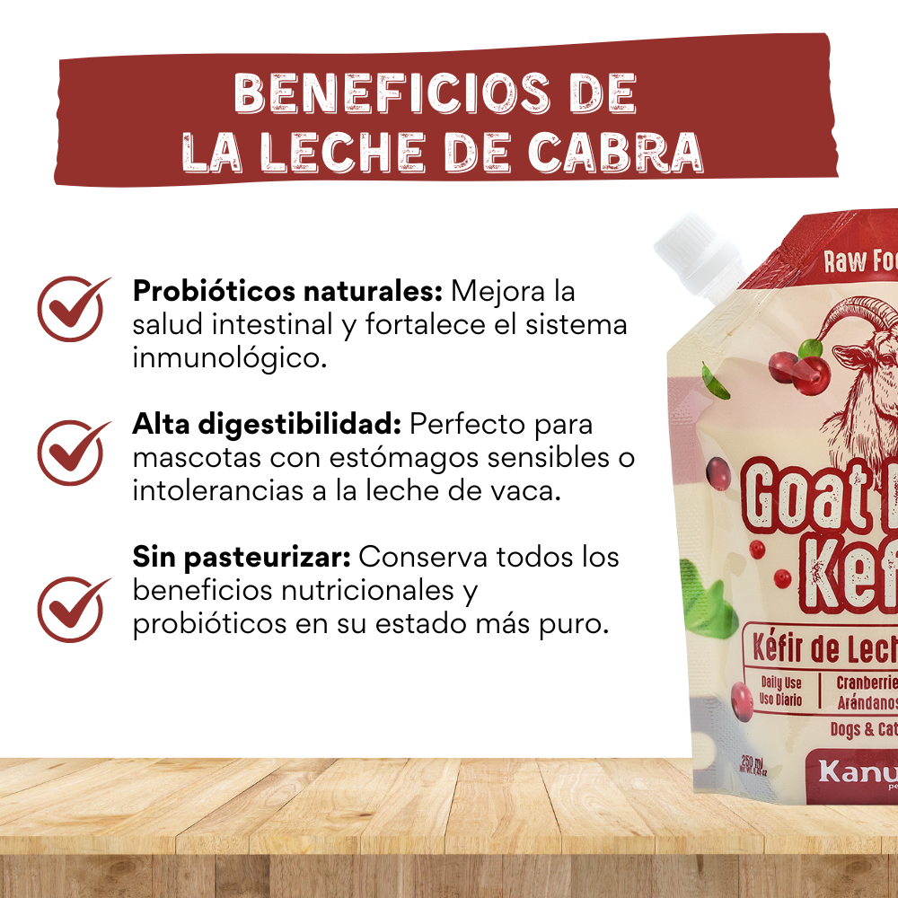 Suplemento Kéfir de Leche de Cabra Kanu Pet para Perro y Gato Arándanos 100% Natural