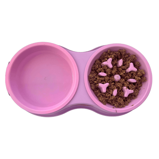 Comedero Circular Antirreflujo  Doble Kanu Pet Lila para Perro y Gato