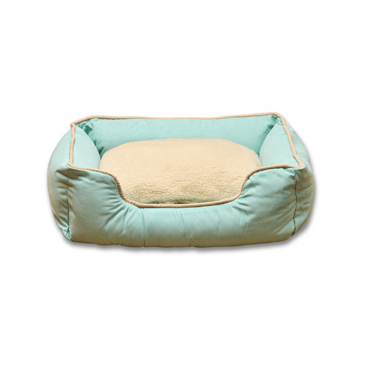 Cama Rectangular Ovejero Verde Aguamarina Kanu Pet  para Perro S
