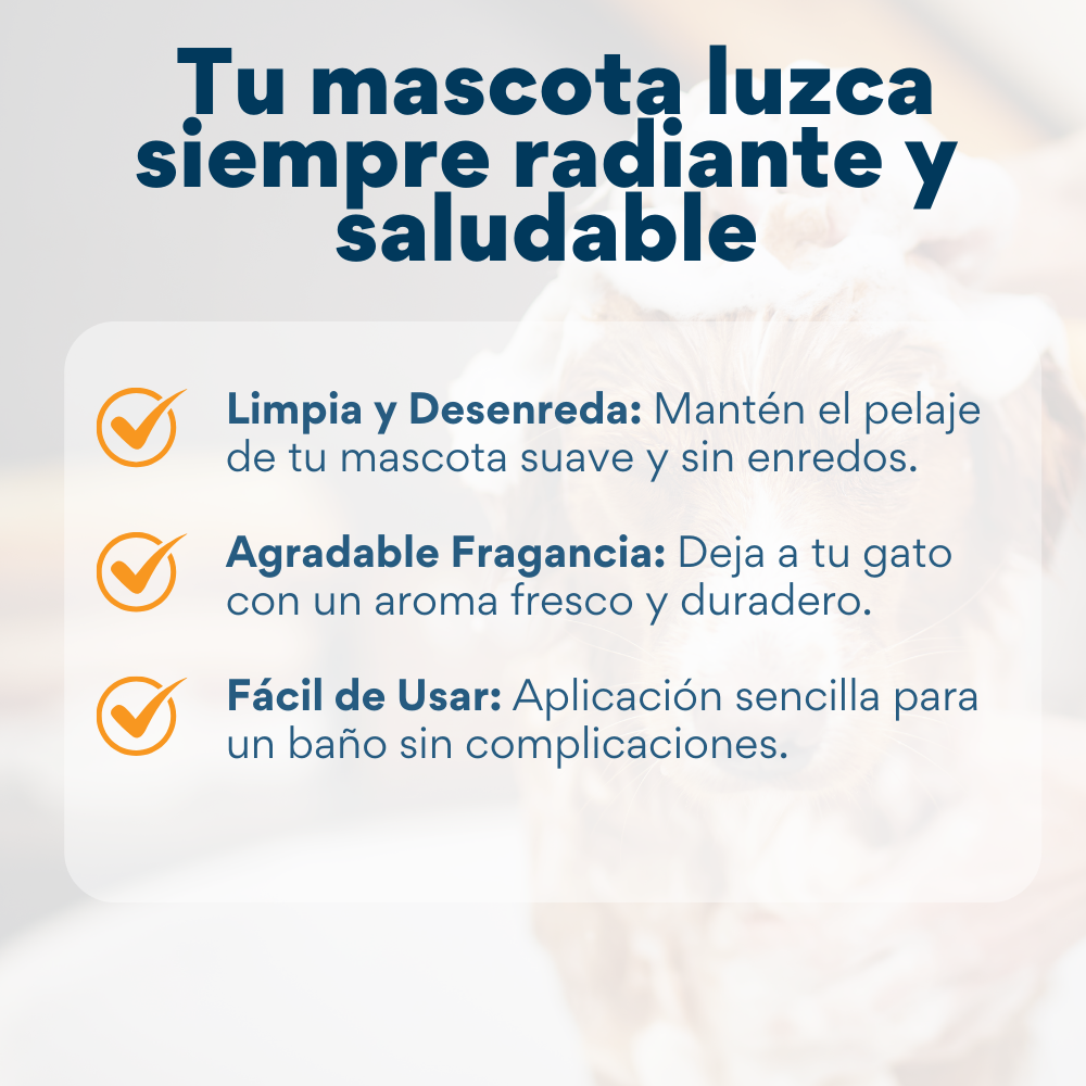Shampoo con agradeble Fragancia Kanu para Gato 240 ML