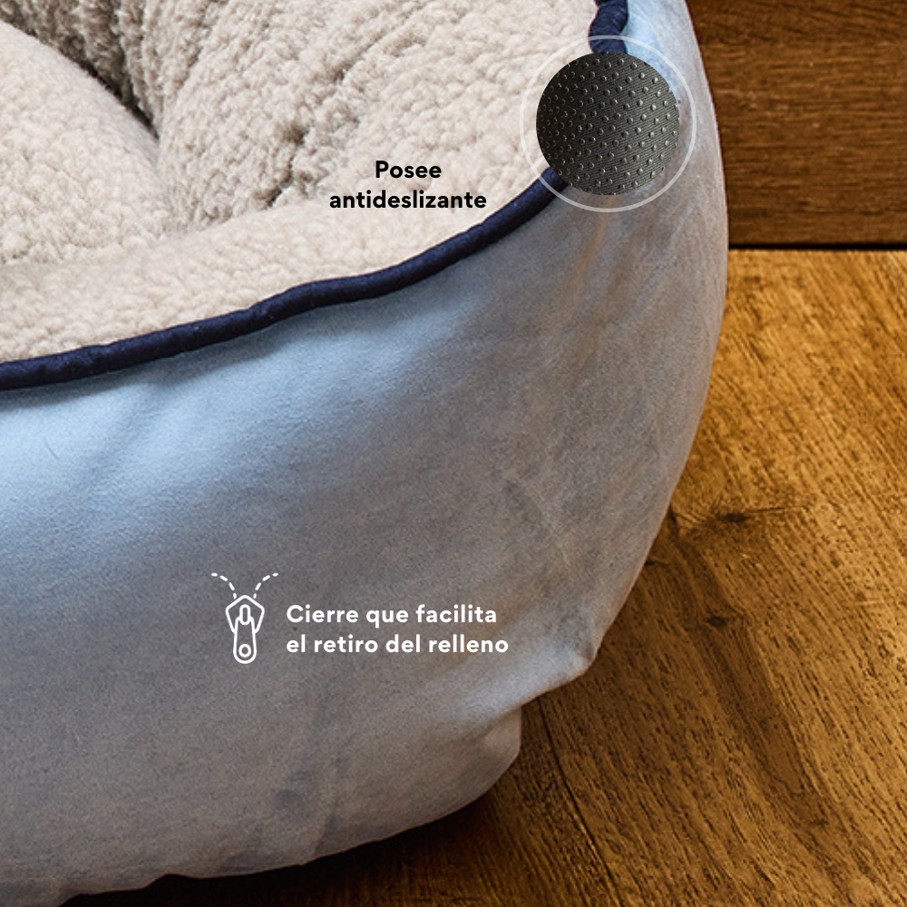 Cama Redonda Azul Celeste Kanu Pet  para Perro