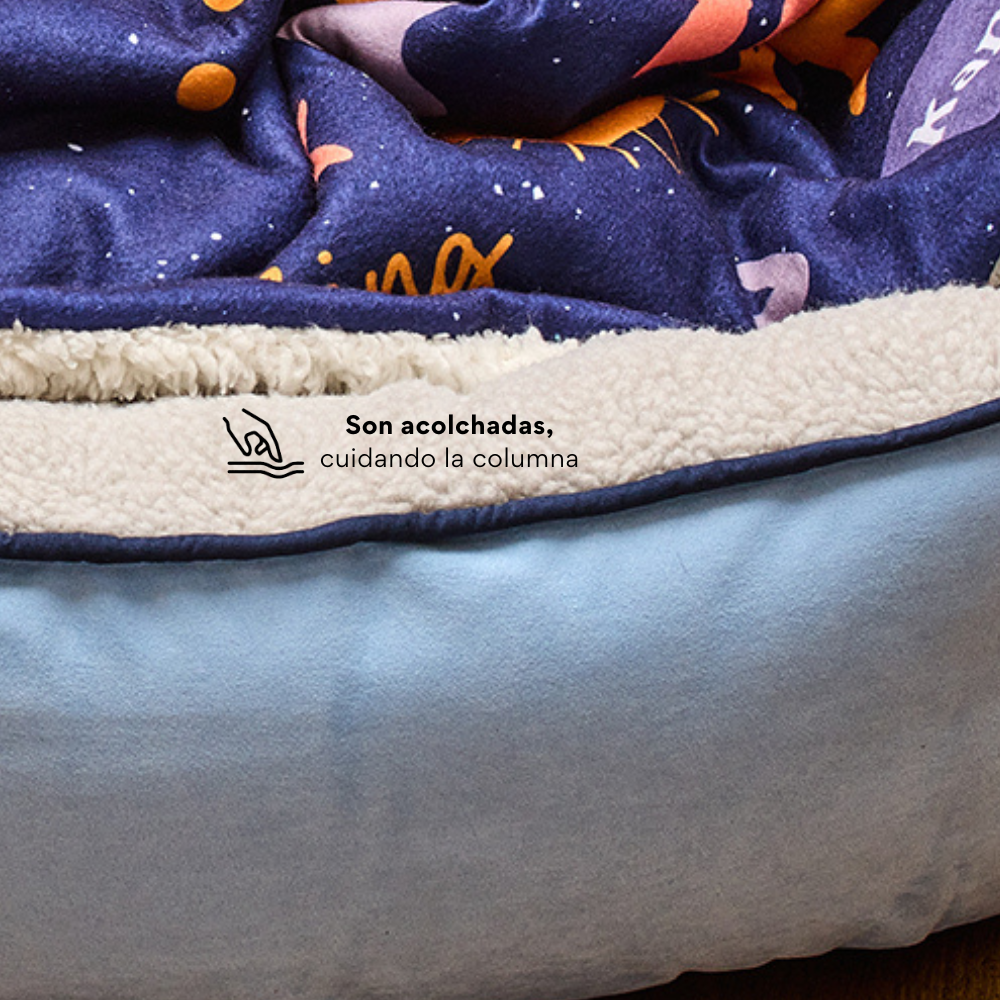 Cama Redonda Azul Celeste Kanu Pet  para Perro