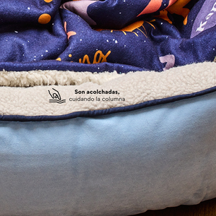 Cama Redonda Azul Celeste Kanu Pet  para Perro