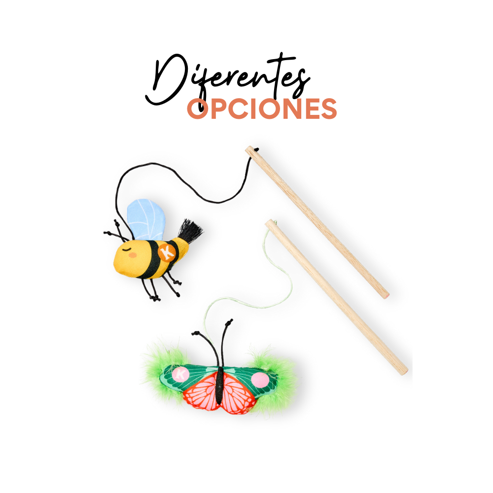 Juguete de  Peluche Abeja con vara para gato Kanu Pet