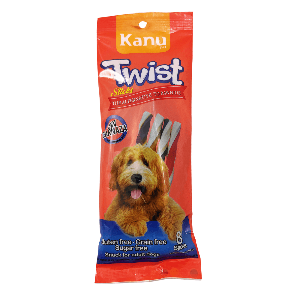 Snack para la placa y el sarro Kanu Pet Twist Stick Sabores surtidos para Perro x 8 Unds 