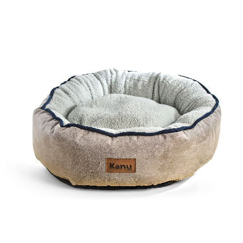 Cama Redonda Ovejero Gris Con Azul  Kanu Pet Para Perro L