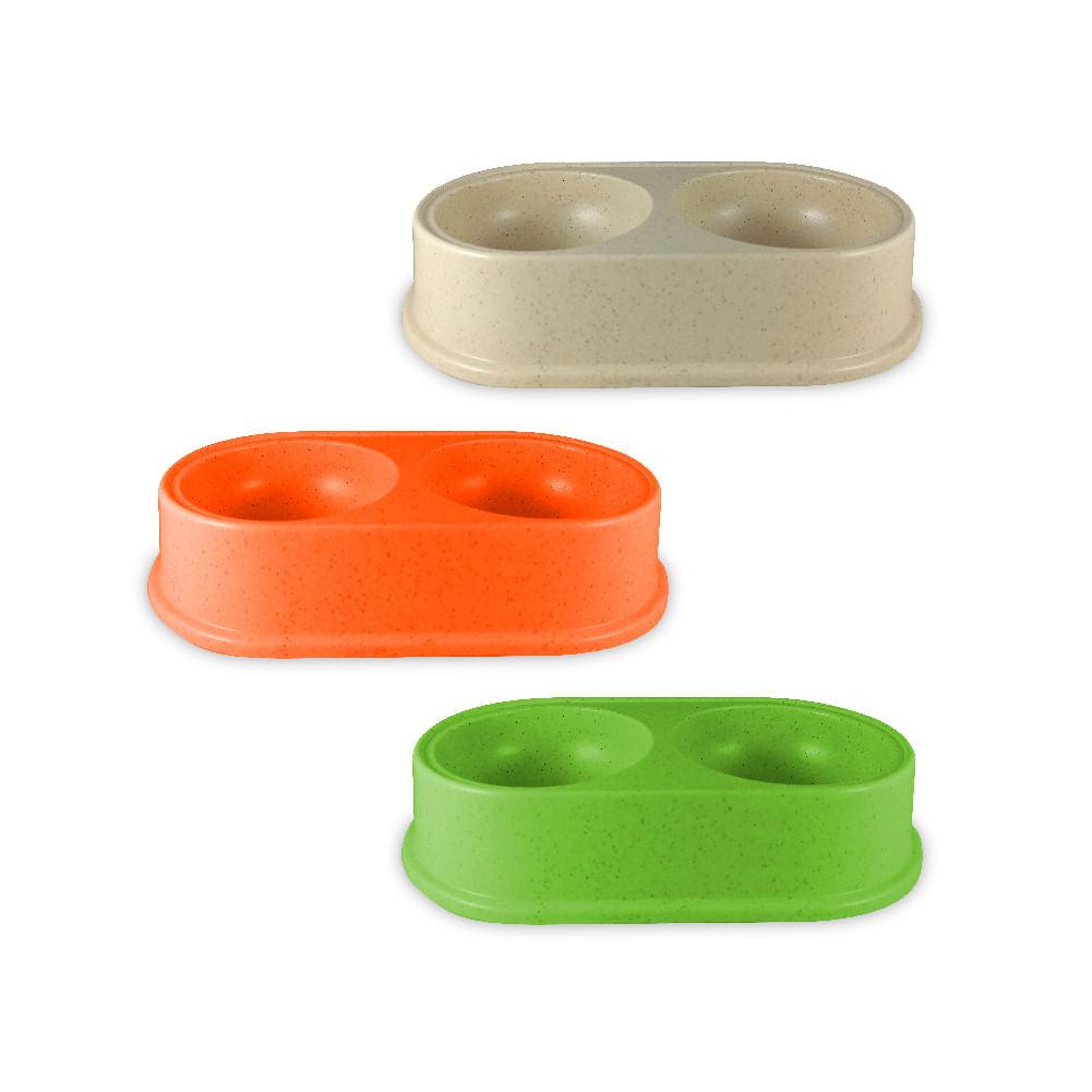Comedero Doble de Ceramica Kanu Pet para Perro y Gato