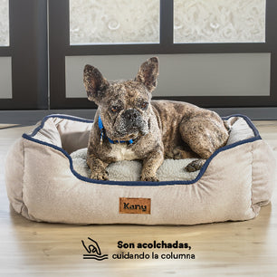 Cama  Rectangular Ovejero Gris con Azul Kanu Pet para Perro M