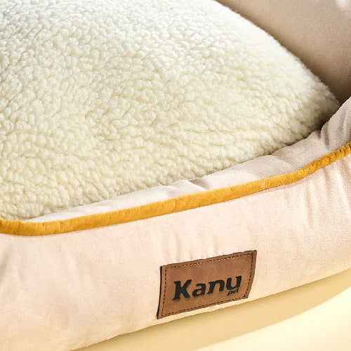 Cama Rectangular Ovejero Beige Kanu Pet para Perro