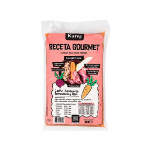 Alimento Congelado Receta Gourmet de Kanu Pet sabor a Carne de Res , Higado y Remolacha para perros. 100% Comida Real