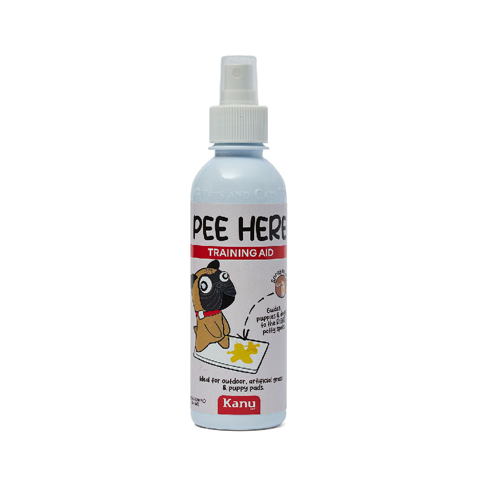 Spray de Adiestramiento  Pee Here  de Kanu Pet para perros y gatos 100% Natural