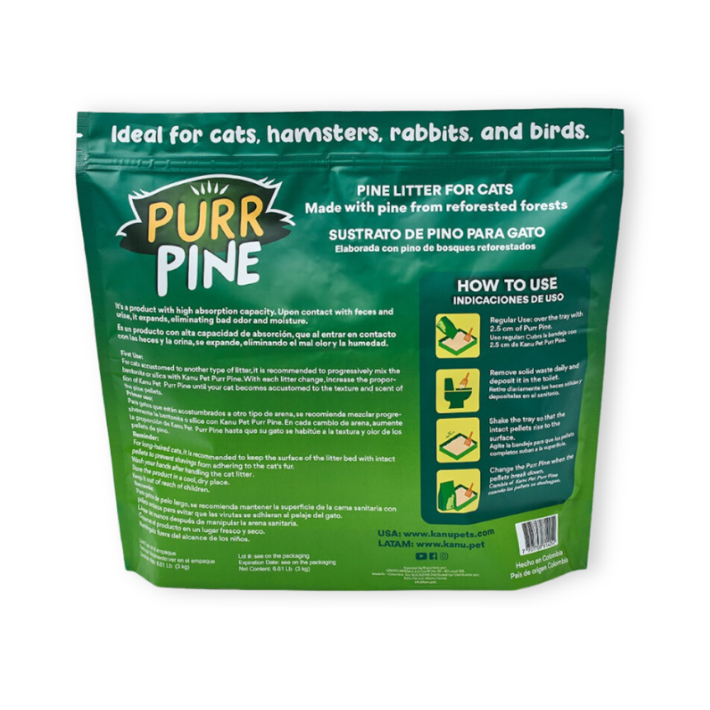 Arena de Pino 100% Ecológica Purr Pine de Kanu Pet para Gato