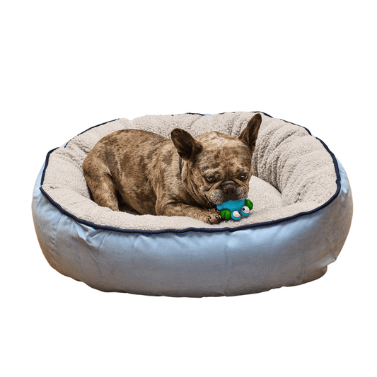 Cama Redonda Azul Celeste Kanu Pet  para Perro L