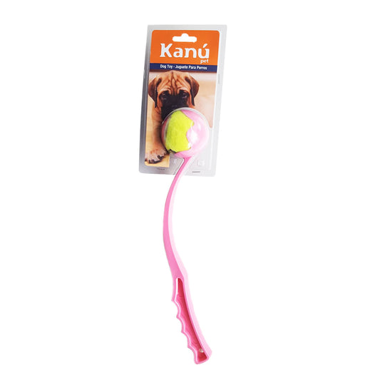 Lanza Pelota De Tenis Rosado Kanu para perro