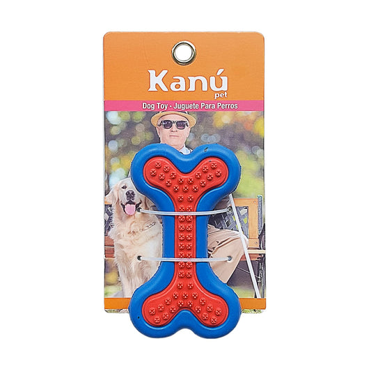 Juguete Hueso de Rubber Rojo/Azul Kanu Pet para perro