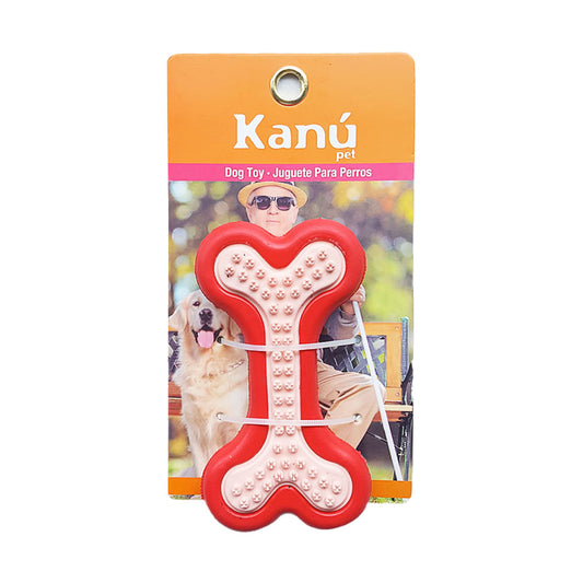 Juguete Hueso De Rubber Rojo/Rosa Kanu para perro