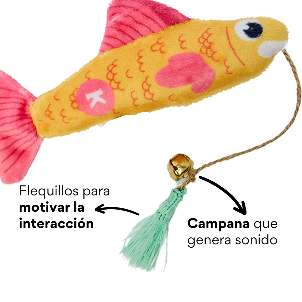 Juguete de Peluche Pez Amarillo con Catnip Kanu Pet para Gato