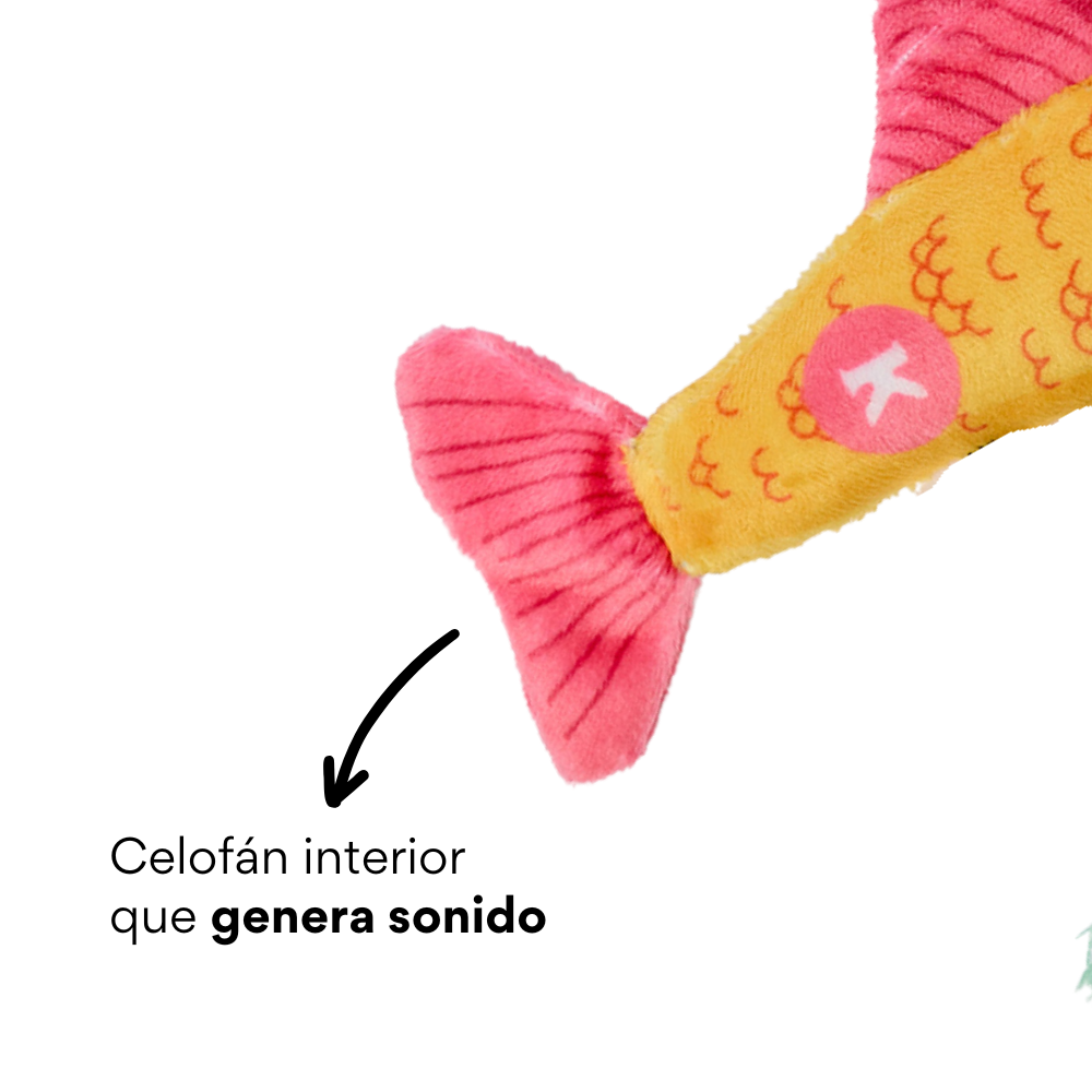 Juguete de Peluche Pez Amarillo con Catnip Kanu Pet para Gato